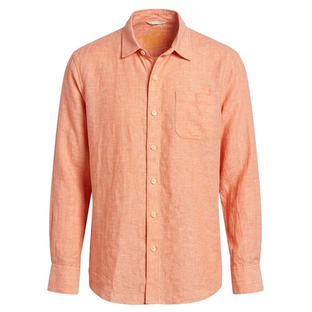 Tommy Bahama Mens XL Coastal Tropical Resortwear Leisure Linen Long Sleeve Shirt